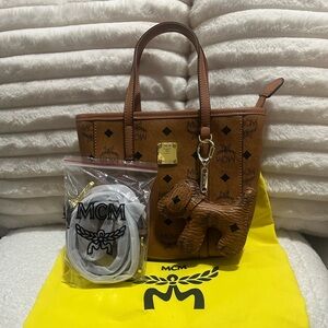 Brown Leather Mini Tote Bag